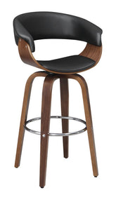 Coaster Zion Upholstered Swivel Bar Stool Walnut and Black Model 100205